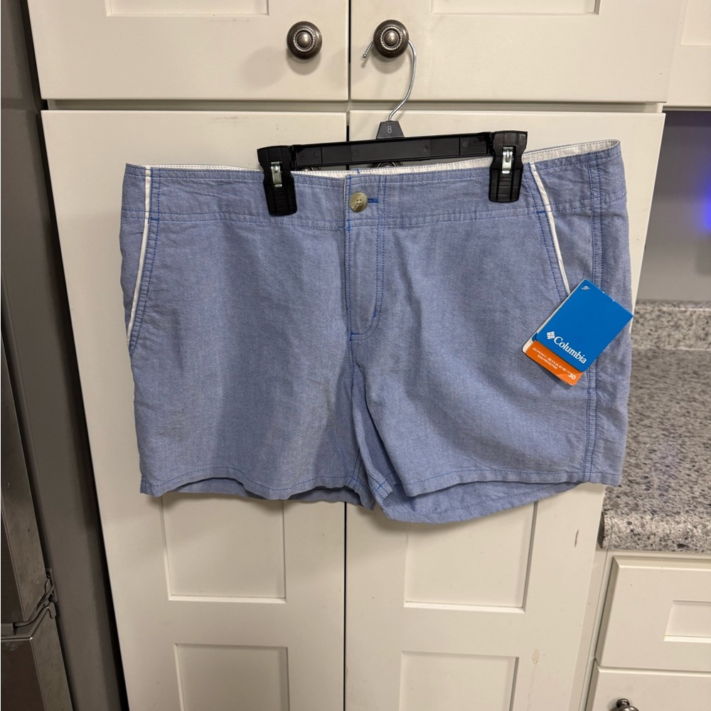Columbia Light Blue Women's Everyday Shorts with White Trim